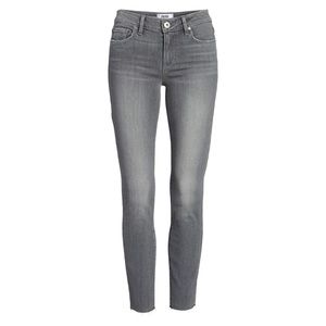 PAIGE Verdugo Raw Hem Grey Ankle Skinny Jeans